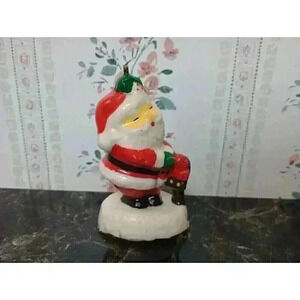 Vintage Santa Claus Christmas Holiday Candle 3” Home Decor